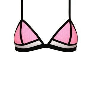 Triangl Swimwear Pink and Black Bikini Top neoprene sz m